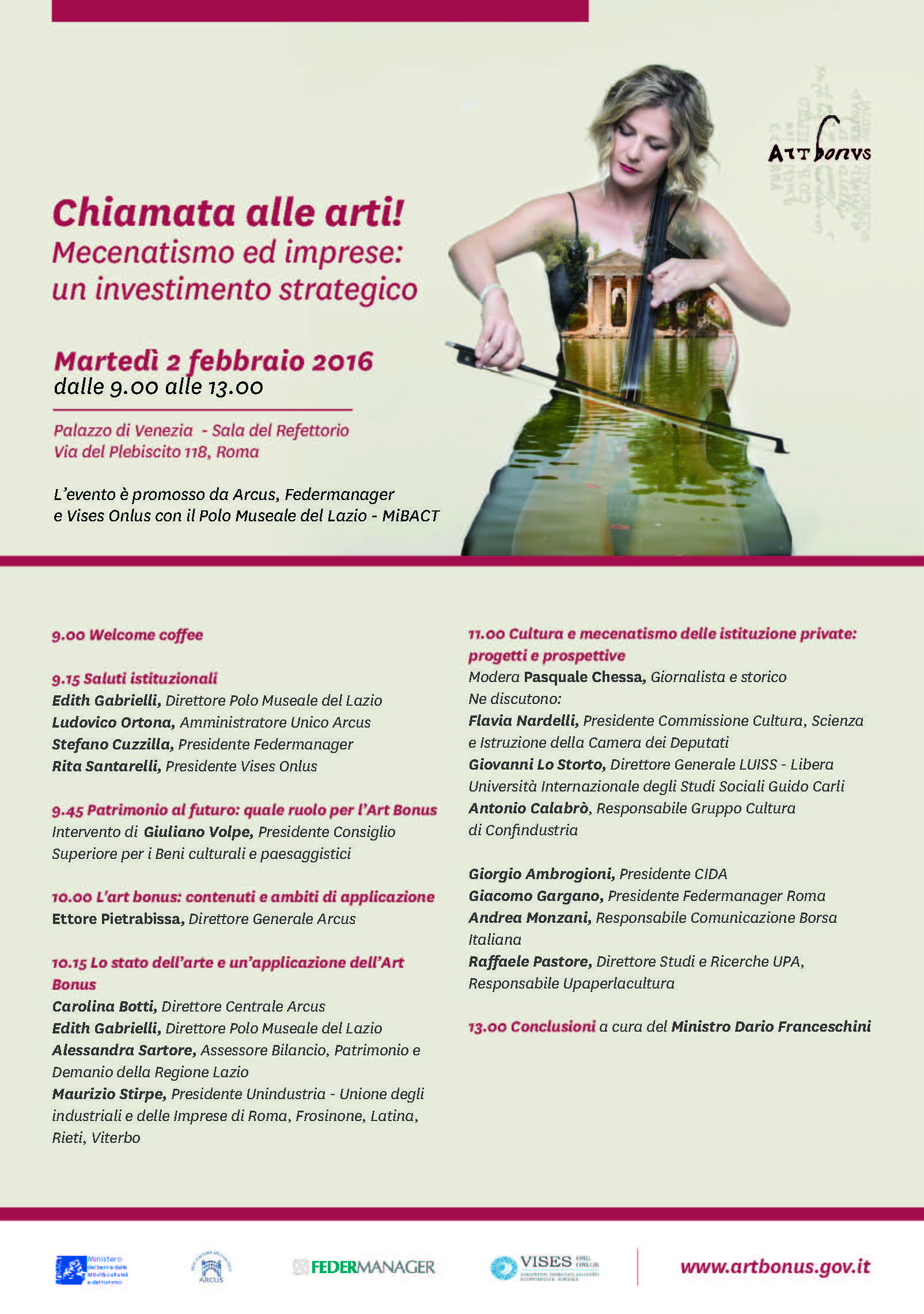 Invito 2 febbraio 2016 Chiamata alle arti